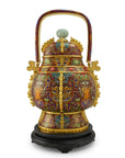 Cloisonne 14-inch Vertical Vessel with Handle Vase|Home Gifts Decor|Wedding Gifts Dubai & Riyadh|Collectible Figurines
