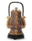 Cloisonne 14-inch Vertical Vessel with Handle Vase|Home Gifts Decor|Wedding Gifts Dubai & Riyadh|Collectible Figurines