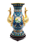 Customized Bird Feathers Pattern Cloisonne Vase|Decorative Items|Unique Personalized Gifts Dubai & Riyadh|Designer Presents