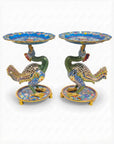 Customized Crane-shaped-base Cloisonne Plate|Decorative Items|Unique Personalized Gifts Dubai & Riyadh|Designer Presents