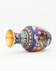 Close-up detail of the gold-plated copper rim and enamel dragon and phoenix pattern on this Royal Cloisonne vase,a premium piece for luxury home decor and home gifts