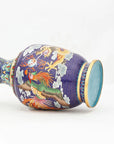 Close-up detail of the gold-plated copper rim and enamel dragon and phoenix pattern on this Royal Cloisonne vase,a premium piece for luxury home decor and home gifts