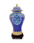 Royal Cloisonne Gold-plated Copper Jar, Lotus Vine Pattern, Masterpiece by Master Ding Minghong as an exquisite home decor and unique home gifts item