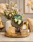 Royal Cloisonne Gold-plated Copper Plate, Locust Flower Pattern, Masterpiece by Master Dai Jialin as an exquisite home decor and unique home gifts item
