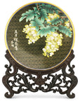 Royal Cloisonne Gold-plated Copper Plate, Locust Flower Pattern, Masterpiece by Master Dai Jialin as an exquisite home decor and unique home gifts item