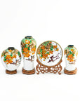 Royal Cloisonne Gold-plated Copper Plate and Vase, Landscape Painting Pattern, Masterpiece by Master Dai Jialin as an exquisite home decor and unique home gifts item