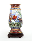 Royal Cloisonne Gold-plated Copper Vase, Green Mountains and Waters Pattern, Masterpiece by Master Dai Jialin as an exquisite home decor and unique home gifts item