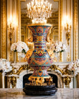 Royal Cloisonne Gold-plated Copper Vase, Auspicious Beasts and Lotus Flower Patterns, Masterpiece by Master Liu Yongsen as an exquisite home decor and unique home gifts item