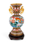 Royal Cloisonne Gold-plated Copper Vase, Landscape Painting Pattern, Masterpiece by Master Dai Jialin as an exquisite home decor and unique home gifts item