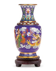 Royal Cloisonne Gold-plated Copper Vase, Dragon and Phoenix Pattern, Masterpiece by Master Wang Shuying as an exquisite home decor and unique home gifts item