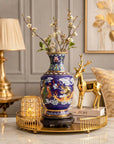 Royal Cloisonne Gold-plated Copper Vase, Dragon and Phoenix Pattern, Masterpiece by Master Wang Shuying as an exquisite home decor and unique home gifts item