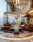 Royal Cloisonne Gold-plated Copper Vase, Flower and Bird Pattern, Masterpiece by Master Ding Minghong as an exquisite home decor and unique home gifts item