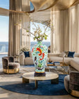 Royal Cloisonne Gold-plated Copper Vase, Fish Swimming Pattern, Masterpiece by Master Ding Minghong as an exquisite home decor and unique home gifts item