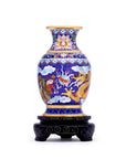 Royal Cloisonne Gold-plated Copper Vase, Dragon and Phoenix Pattern, Masterpiece by Master Wang Shuying as an exquisite home decor and unique home gifts item