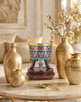 Royal Cloisonne Gold-plated Copper Oud Burner, Qiankun Ruyi Pattern, Masterpiece by Master Liu Yongsen as an exquisite home decor and unique home gifts item
