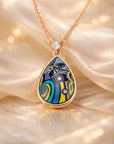Cloisonne teardrop-shaped double-sided silver pendant|Home Gifts Decor|Wedding Gifts Dubai & Riyadh|luxuryjewelry.com|Expensive Gifts for Women