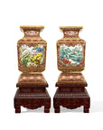 Custom 40-inch Cloisonne Square Floor Ceramic Vase|Office Decor|Decorative Items Dubai & Riyadh|Collectible Figurines