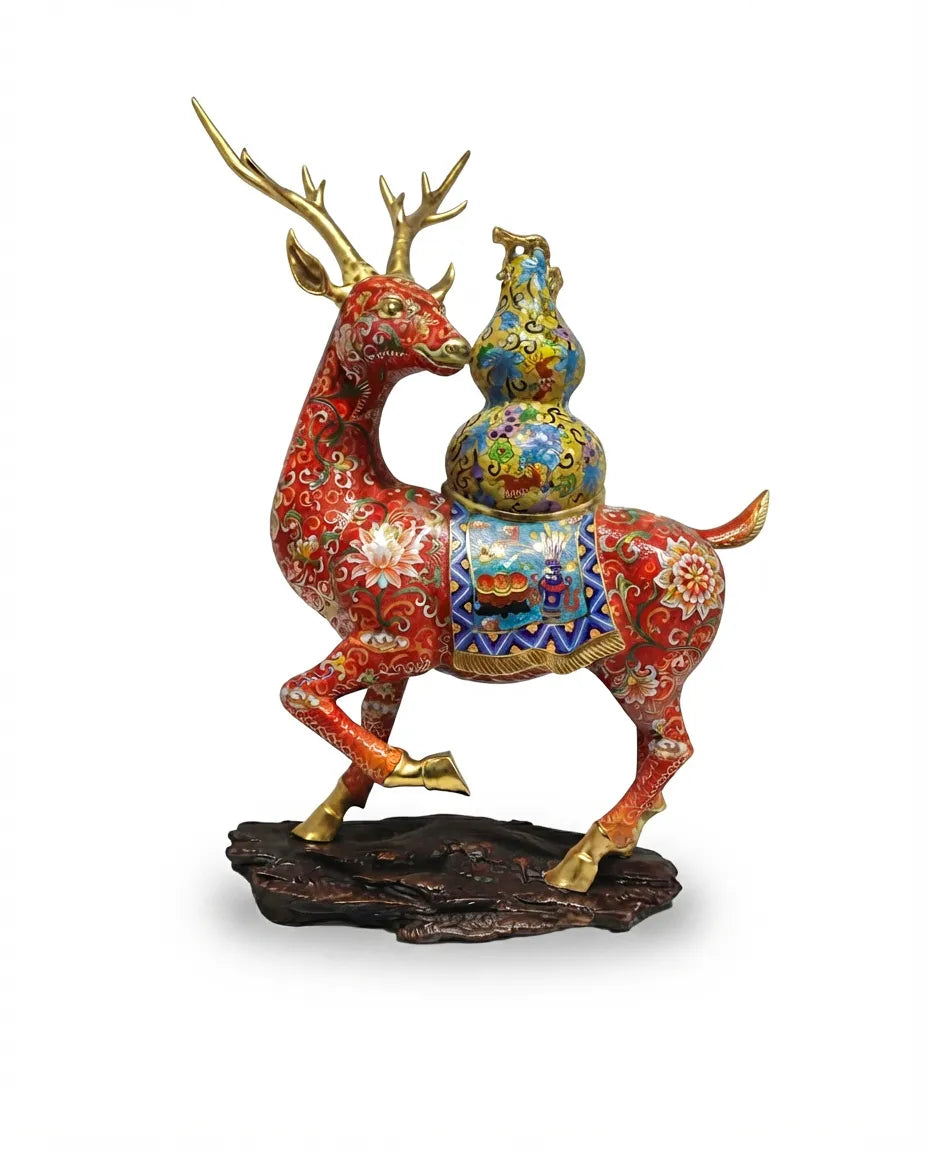Customized Deer Carrying Gourd Cloisonne sculpture|Decorative Items|Unique Personalized Gifts Dubai &amp; Riyadh|Designer Presents