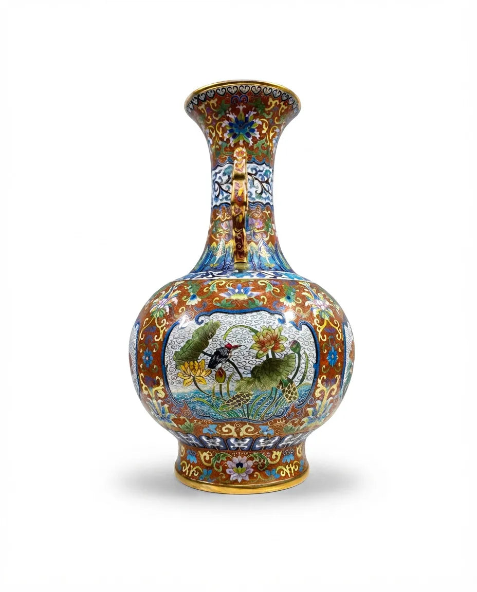 Customized Ruyi Handles Jade-pot Shape Cloisonne Vase|Decorative Items|Unique Personalized Gifts Dubai &amp; Riyadh|Designer Presents