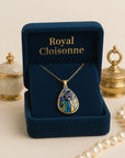 Cloisonne teardrop-shaped double-sided silver pendant|Home Gifts Decor|Wedding Gifts Dubai & Riyadh|luxuryjewelry.com|Expensive Gifts for Women