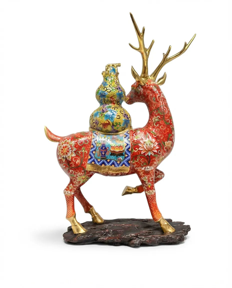 Customized Deer Carrying Gourd Cloisonne sculpture|Decorative Items|Unique Personalized Gifts Dubai &amp; Riyadh|Designer Presents