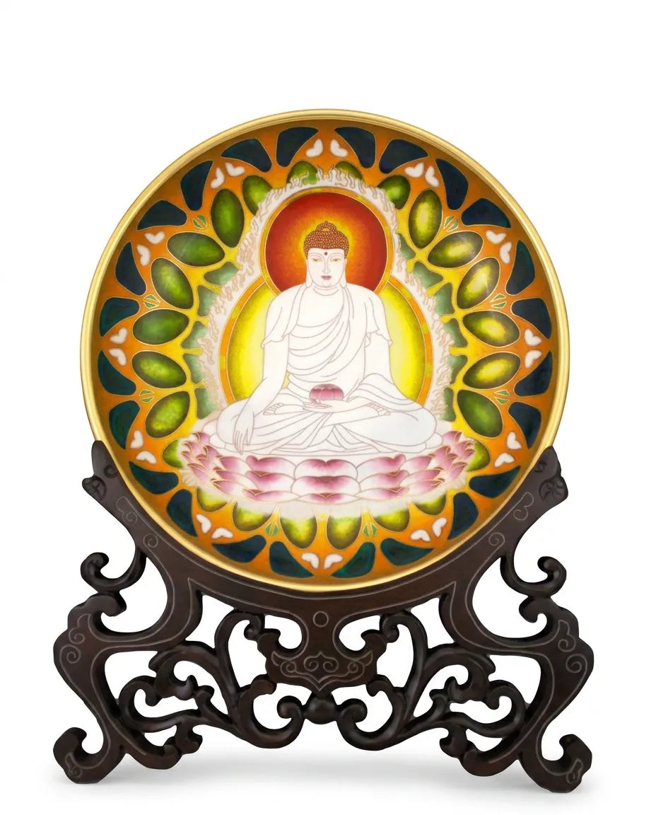 景泰蓝12英寸佛像盘|家居礼品装饰|迪拜与利雅得婚庆礼品|收藏级摆件