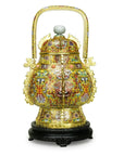Cloisonne 14-inch Vertical Vessel with Handle Vase|Home Gifts Decor|Wedding Gifts Dubai & Riyadh|Collectible Figurines