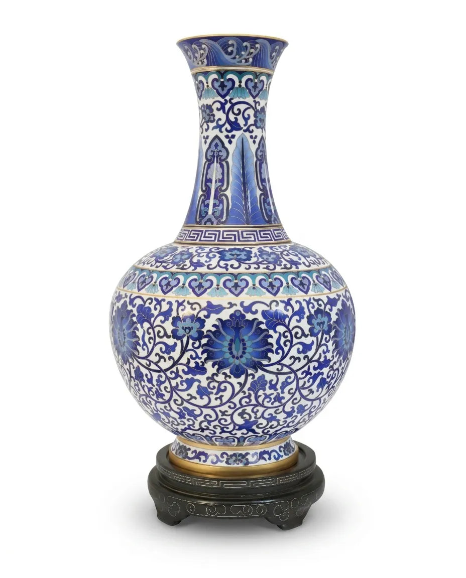 Cloisonne 15-inch Blue and White Vase|Home Gifts Decor|Wedding Gifts Dubai &amp; Riyadh|Collectible Figurines