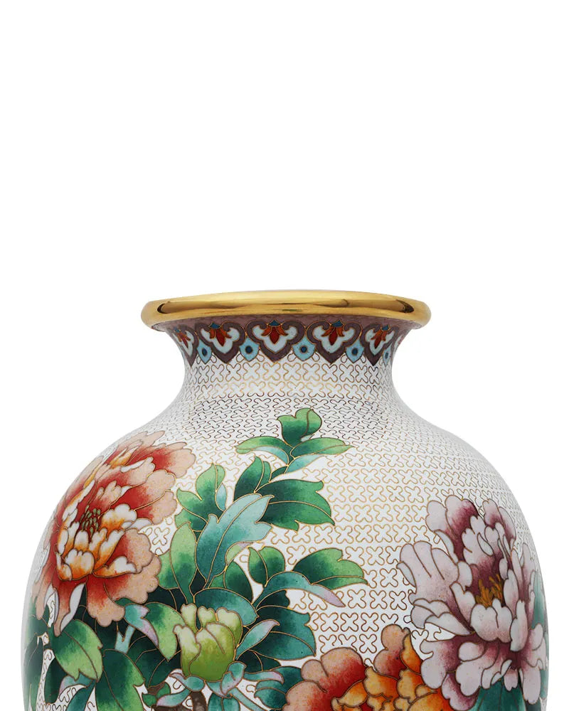 定制牡丹花画景泰蓝花瓶|装饰品|迪拜与利雅得独特个性化礼品|设计师礼品