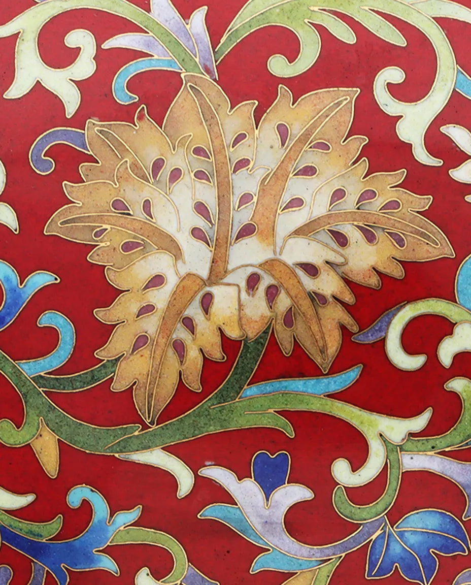 Cloisonne 15-inch Red Pattern Plum Vase|Home Gifts Decor|Wedding Gifts Dubai &amp; Riyadh|Collectible Figurines