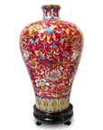 Cloisonne 15-inch Red Pattern Plum Vase|Home Gifts Decor|Wedding Gifts Dubai & Riyadh|Collectible Figurines