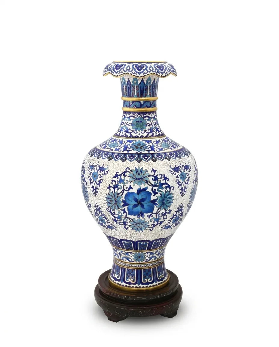 Cloisonne 17-inch Blue and White Vase|Home Gifts Decor|Wedding Gifts Dubai &amp; Riyadh|Collectible Figurines