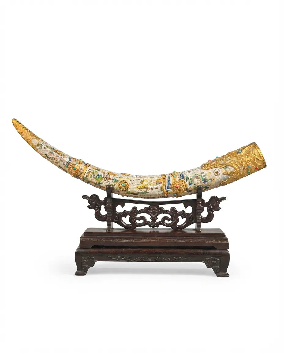 Customized Big Elephant Tusk Cloisonne Ornament|Decorative Items|Unique Personalized Gifts Dubai &amp; Riyadh|Designer Presents