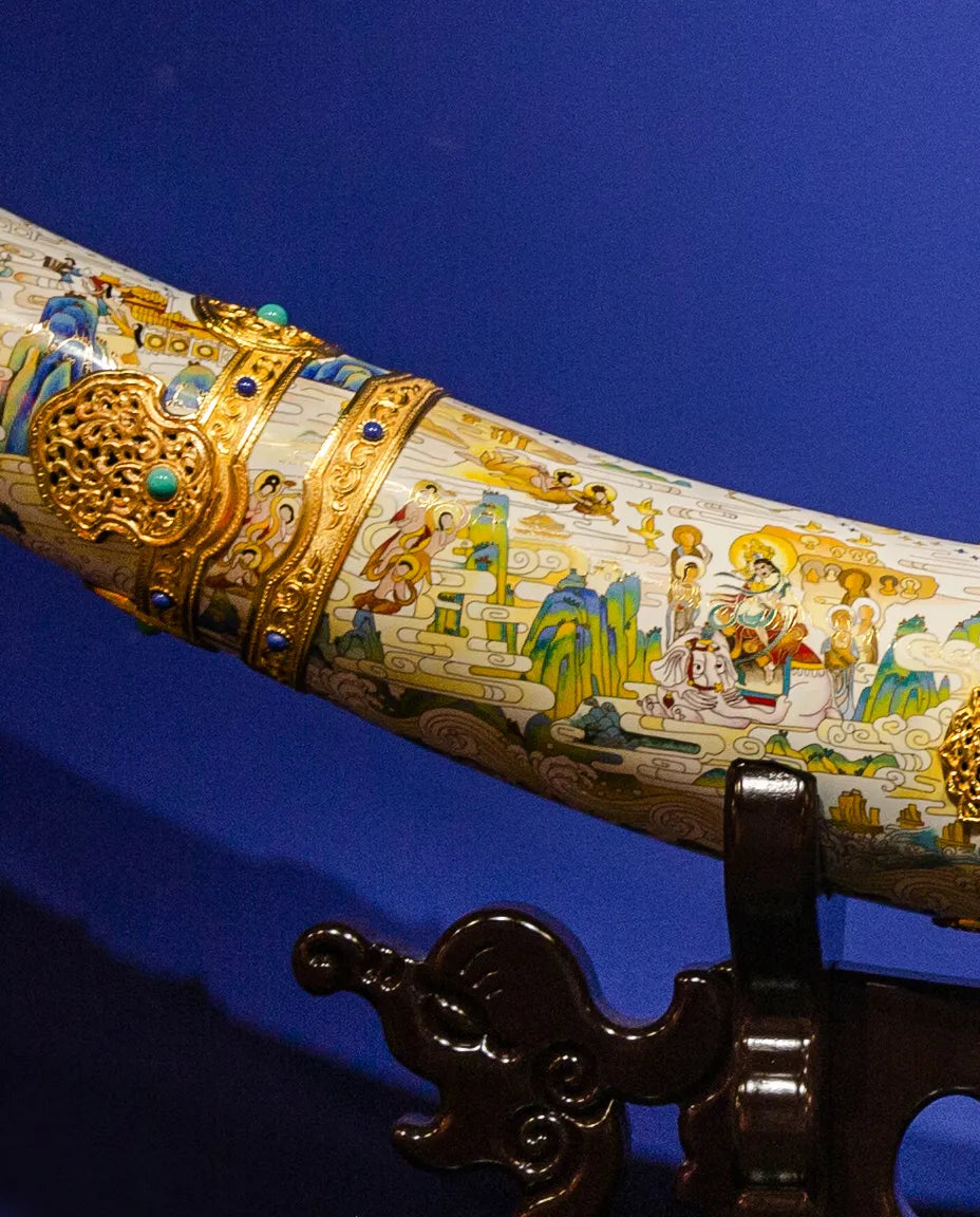 Customized Big Elephant Tusk Cloisonne Ornament|Decorative Items|Unique Personalized Gifts Dubai &amp; Riyadh|Designer Presents