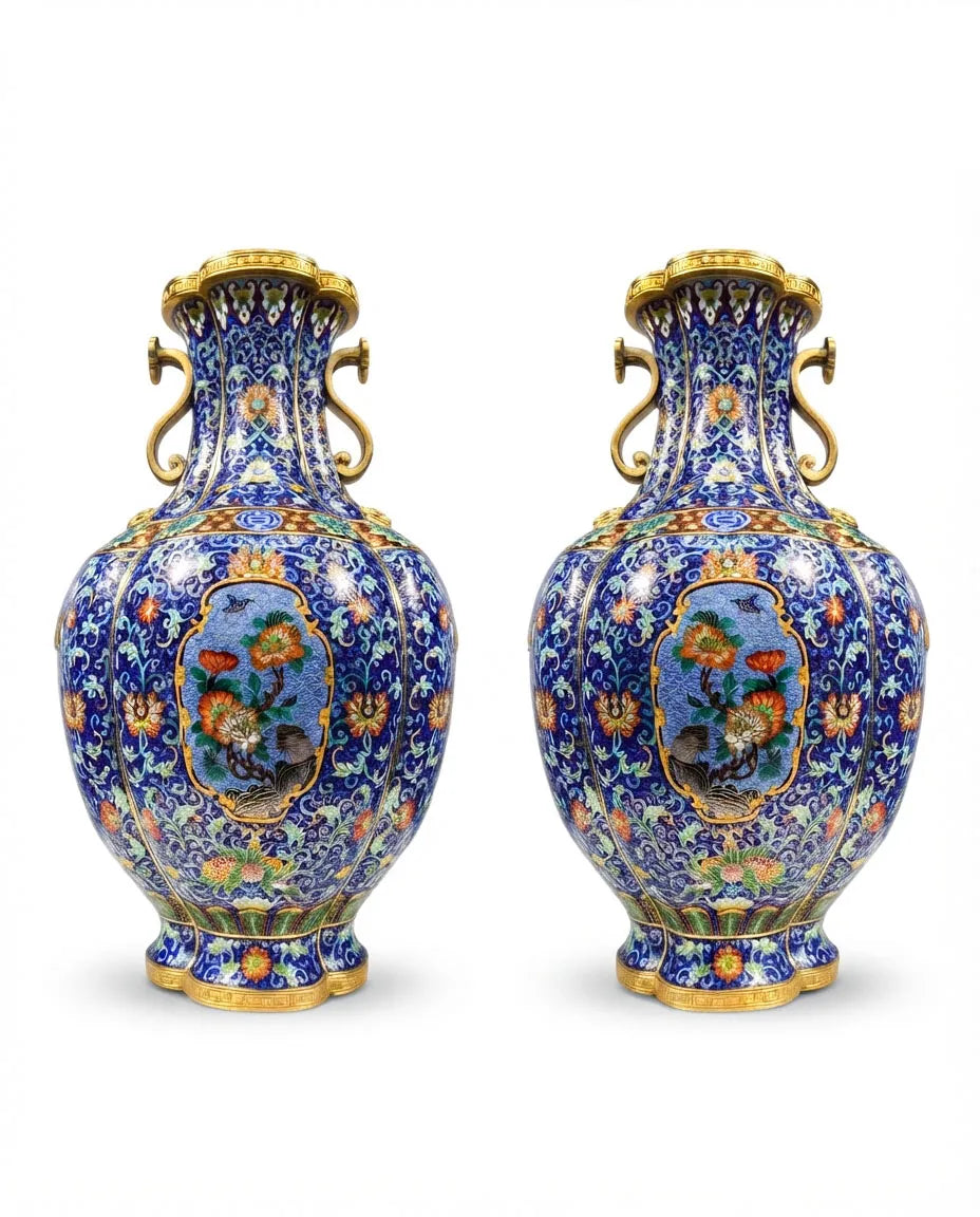 Customized Begonia Paniting Cloisonne Vase|Decorative Items|Unique Personalized Gifts Dubai &amp; Riyadh|Designer Presents