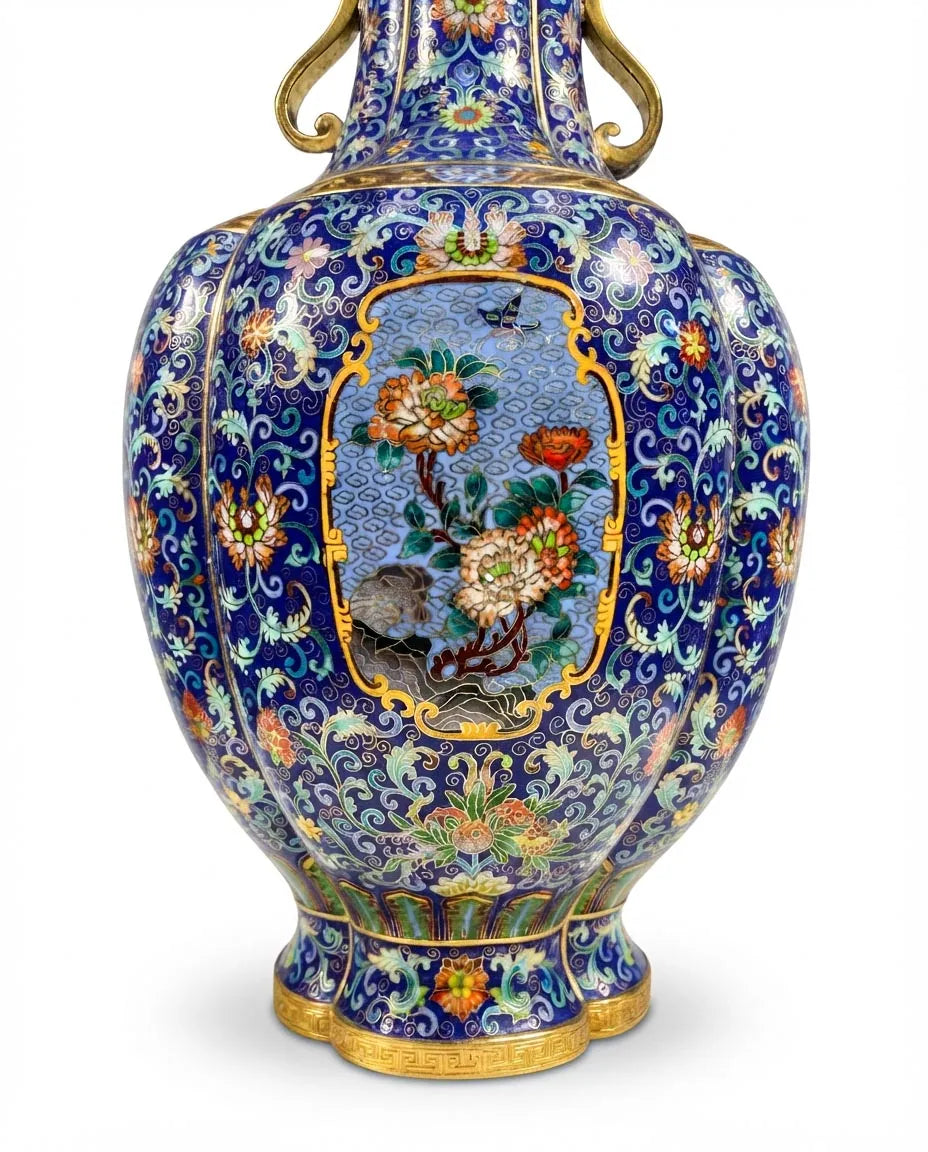 Customized Begonia Paniting Cloisonne Vase|Decorative Items|Unique Personalized Gifts Dubai &amp; Riyadh|Designer Presents