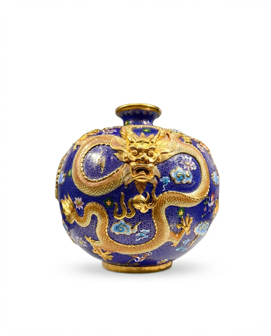 Customized Three-Dragon Cloisonne Vase|Decorative Items|Unique Personalized Gifts Dubai &amp; Riyadh|Designer Presents