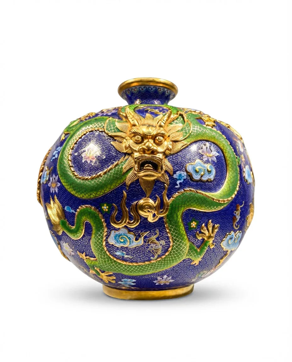 Customized Three-Dragon Cloisonne Vase|Decorative Items|Unique Personalized Gifts Dubai &amp; Riyadh|Designer Presents