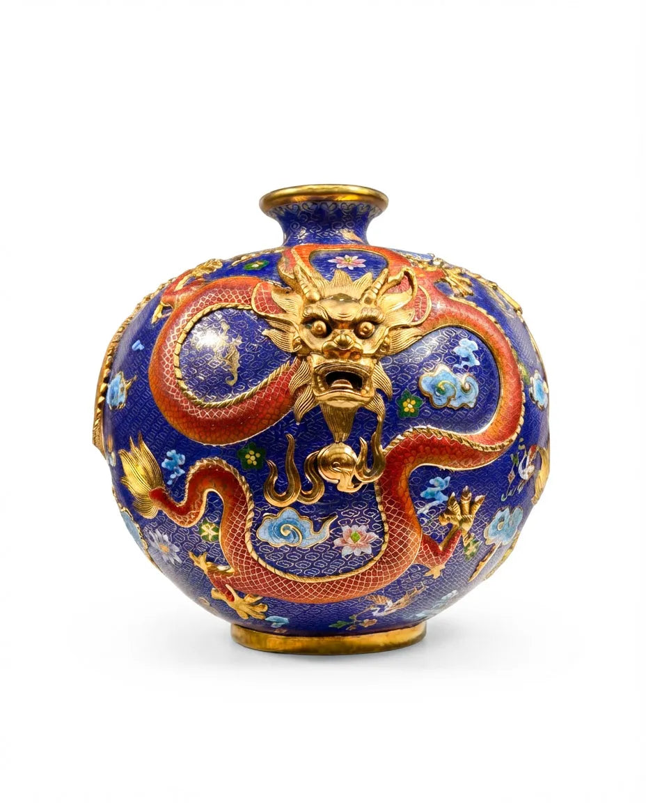 Customized Three-Dragon Cloisonne Vase|Decorative Items|Unique Personalized Gifts Dubai &amp; Riyadh|Designer Presents