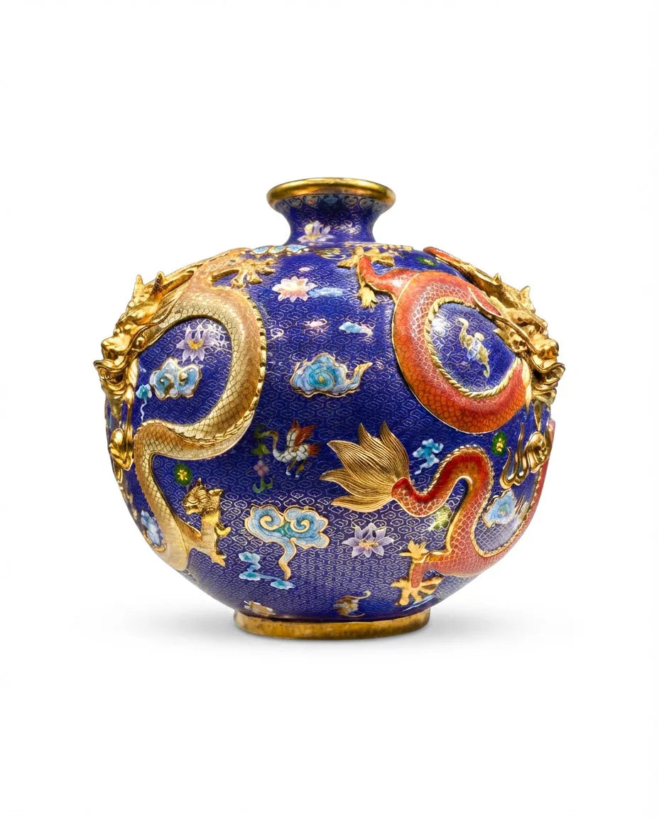 Customized Three-Dragon Cloisonne Vase|Decorative Items|Unique Personalized Gifts Dubai &amp; Riyadh|Designer Presents
