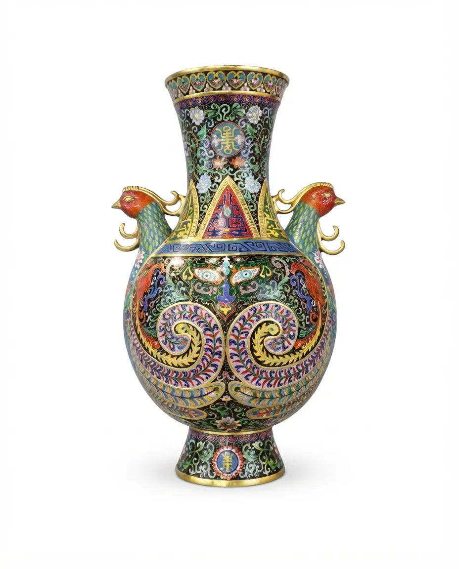 Customized Chicken-Pattern Cloisonne Vase|Decorative Items|Unique Personalized Gifts Dubai &amp; Riyadh|Designer Presents
