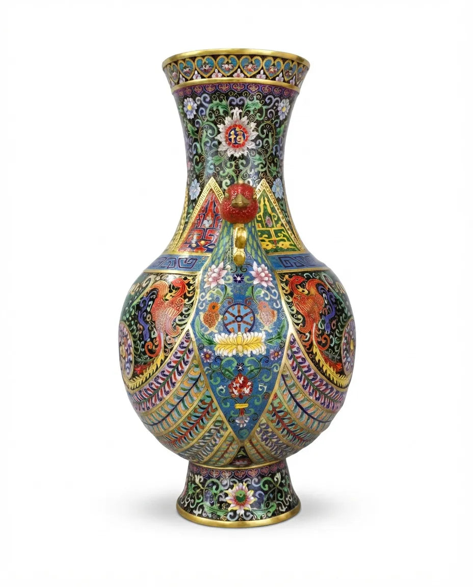Customized Chicken-Pattern Cloisonne Vase|Decorative Items|Unique Personalized Gifts Dubai &amp; Riyadh|Designer Presents