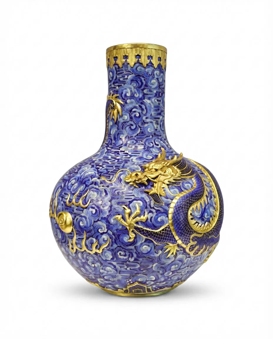Customized Coiling Dragon Cloisonne Vase|Decorative Items|Unique Personalized Gifts Dubai &amp; Riyadh|Designer Presents