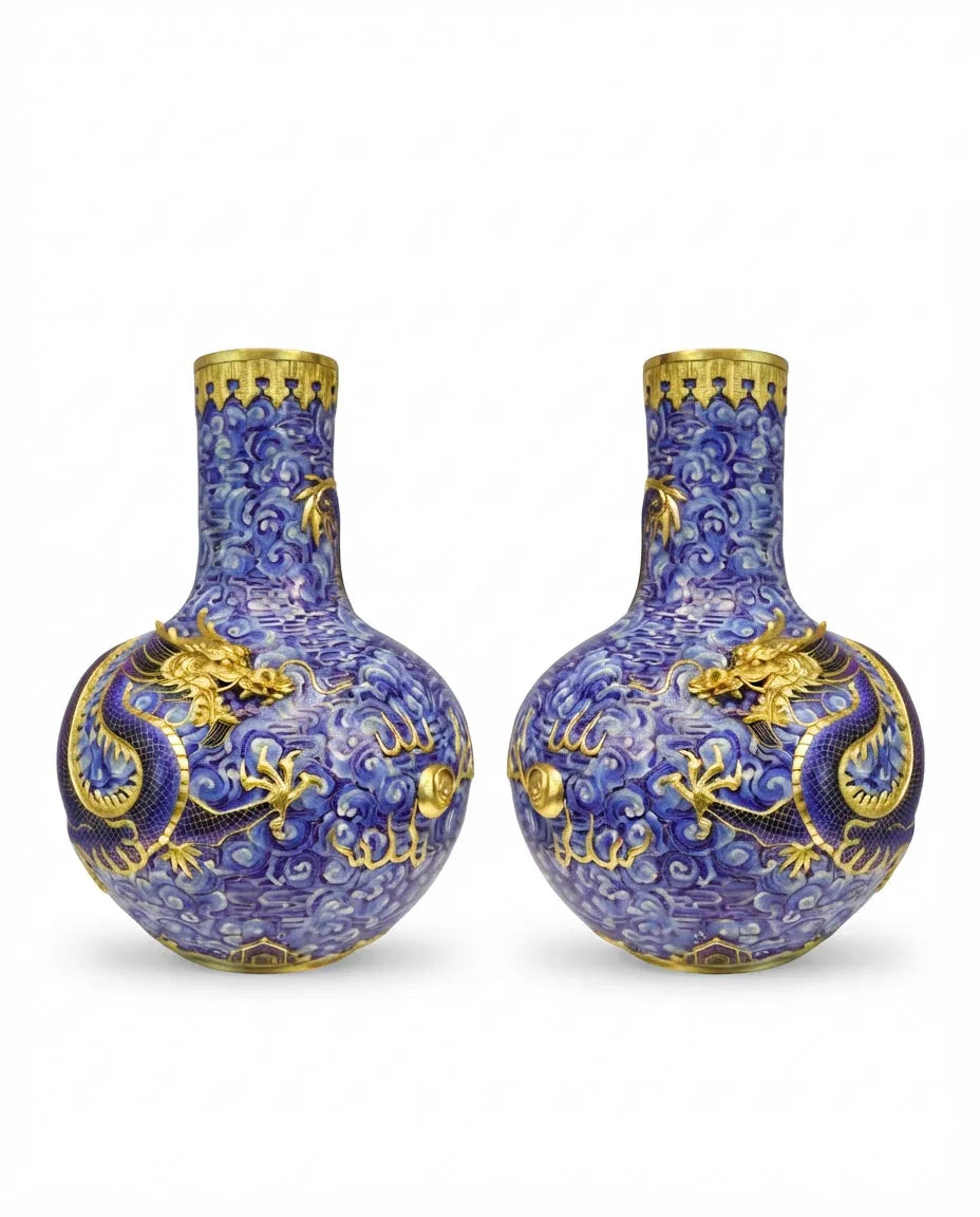 Customized Coiling Dragon Cloisonne Vase|Decorative Items|Unique Personalized Gifts Dubai &amp; Riyadh|Designer Presents