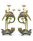 Customized Crane Cloisonne Candlestick|Decorative Items|Unique Personalized Gifts Dubai & Riyadh|Designer Presents