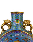 Customized Dragon-shaped Handles Flattened  Cloisonne Vase|Decorative Items|Unique Personalized Gifts Dubai & Riyadh|Designer Presents