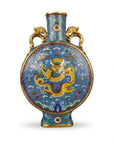 Customized Dragon-shaped Handles Flattened  Cloisonne Vase|Decorative Items|Unique Personalized Gifts Dubai & Riyadh|Designer Presents