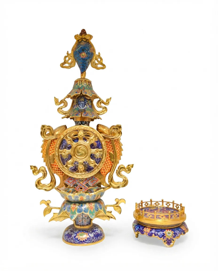 Customized Eight Auspicious Symbols Cloisonne Ornament|Decorative Items|Unique Personalized Gifts Dubai &amp; Riyadh|Designer Presents