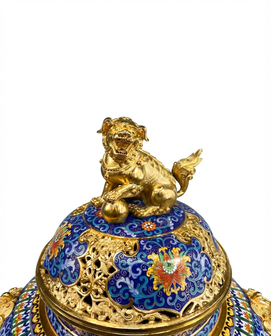 Customized Elephant-foot Legs Lion-decoration Cloisonne Oud Burner|Decorative Items|Unique Personalized Gifts Dubai &amp; Riyadh|Designer Presents