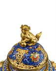 Customized Elephant-foot Legs Lion-decoration Cloisonne Oud Burner|Decorative Items|Unique Personalized Gifts Dubai & Riyadh|Designer Presents